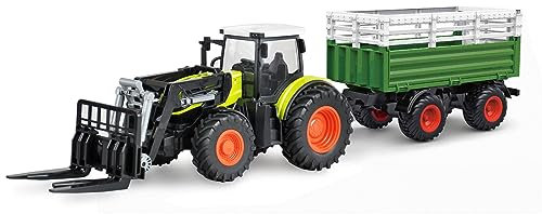 Amewi 22641 RC-Traktor mit XL-Zubehörpaket, Licht & Sound, 1:24 RTR grün