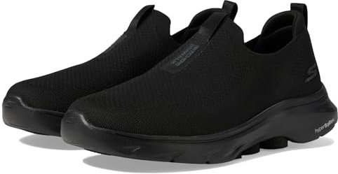 Skechers Homme Go Walk 7 Stretch Fit Slip-on Basket, Black Textile, 43.5 EU