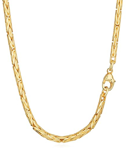 NKlaus 50cm Königskette 925 Silber Gelbgold Vergoldet elegante Halskette Breite: 3,0mm Collier 25,76g schwer 15114