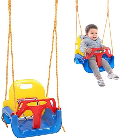 3 in 1 Toddler Swing Set Baby Swing Seat Anti Flip Snug Secure Detachable Kids Swing Set for Playground Indoor Outdoor