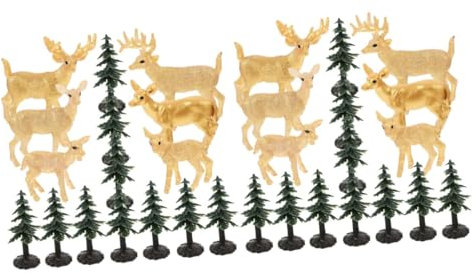 ibasenice 32 STK Miniatur-weihnachtsdeko Weihnachtsminiaturen Spielzeug Weihnachten Miniaturen Kleine Hirschfigur Weihnachts-Miniatur-Hirsch Mini-rentierfiguren Waldtierspielzeug Harz