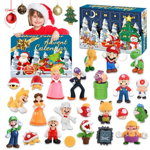 Calendario dell'Avvento Super Bros, Calendario di Natale Super Bros 2025 con 24 Bros Minifigure e Regali di Natale