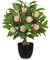 Hollyone 40CM Artificial Peach Plant in Pot, Fake Potted Plant Decorative Faux Plants, Small Faux Peach Tree for Bedroom, Living Room, Bathroom, Desk, Table, Kitchen, Home Decor