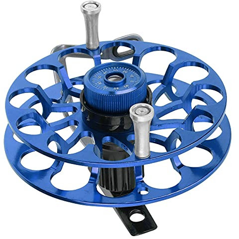Topyond Ruota da Pesca a Vento, Attrezzo da Pesca Mulinello da Pesca Ruota a Vento Multifunzione Portatile Allmetal(Blu) (Blu)