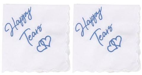 YSJCHEBS 2 Stück Hochzeitstaschentücher, Bestickte Taschentücher, Süße Einfache Taschentücher, Geschenktaschentücher, Hochzeitszubehör