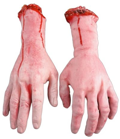 Halloween Bloody Hands-Creepy, Séparés, Fausses Mains, Gaze Sanglante, Accessoires De Costumes, Accessoires De Cordes Pour Les Fêtes Costumées, Fêtes D'Halloween, Fêtes Drôles, Vampire-u | Halloween B