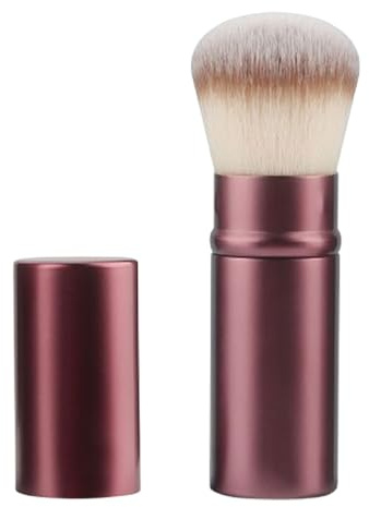 Retractable Brush Powder Brush Foundation Makeup Brush Retractable Brush Powder Brush for Applying Foundation Powders and Mineral Cosmetics Coffee colored