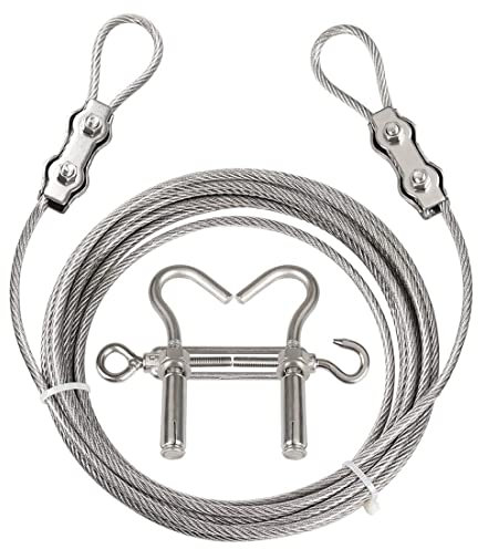 reamhome Corda per vestiti antivento portatile con sistema di fissaggio del cavo in acciaio inossidabile multifunzionale resistente corda per bucato