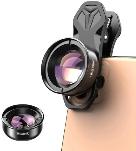 Somikon Handykameraobjektiv: Makro-Objektiv-Vorsatzlinse für Smartphones, 10-Fach, HD, mit Klemme (Universal-Objektiv, Makro Handy)