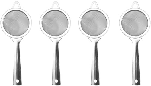 4pcs Small Sieve Mini Sieve Fine Mesh Strainer for Loose, Spices,Kitchen Sifter, Easy to Clean