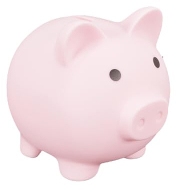 ACOLY Hucha de cerdito de la suerte irrompible, ideal para cambiar monedas, ideal como accesorio para el hogar, regalo de boda, Navidad y Halloween, 13 x 10 x 11,5 cm, color rosa.