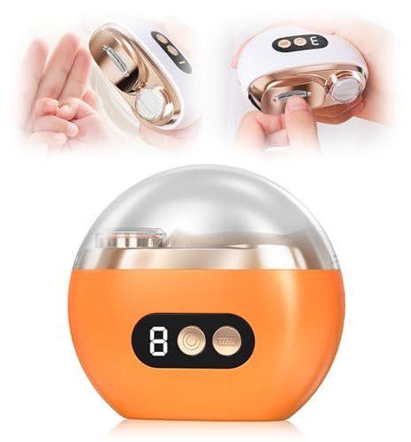 Coupe Ongle Electrique, 2 En 1 Coupe Ongle Électrique, Rechargeable Usb Lime A Ongle Electrique 3 Vitesses, Faible Bruit Avec Lumière Led Pour Bébés Adultes Personnes Âgées (orange)