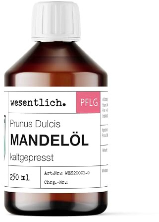 Mandelöl kaltgepresst 250ml - 100% reines Mandelöl (Prunus Dulcis) von wesentlich. - feines Öl zur Pflege von Haut und Haar - perfektes Massageöl