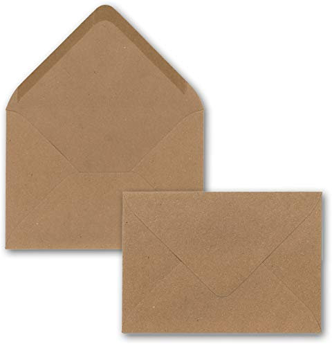 75 x Kraftpapier Umschläge DIN C5 Braun - 22,5 x 15,7 cm ohne Fenster 120 g/m² - Vintage Briefumschläge mit Nassklebung Spitzklappe