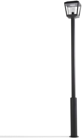 Lucande Mastleuchte außen Dunia (spritzwassergeschützt (Modern) in Schwarz aus Aluminium (1 flammig, E27) - Kandelaber Außenleuchte