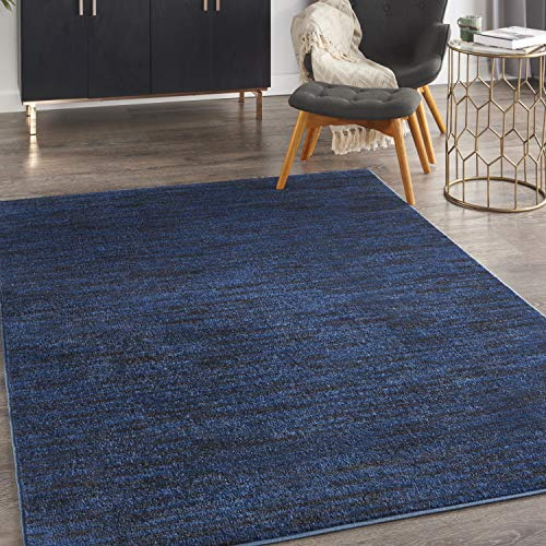 Nourison Home Nourison Essentials Midnight Blue 4' x 6' Area Rug - Easy Clean, Non Shedding, Bed Room, Living Room, Dining Room, Kitchen (4' x 6')