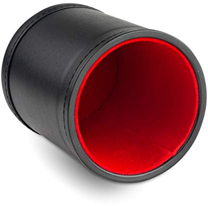 Leather Dice Cup for Board Games, Red Felt Lining