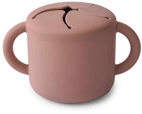 mushie Silicone Snack Cup | Spill Proof Food Container (Cloudy Mauve)