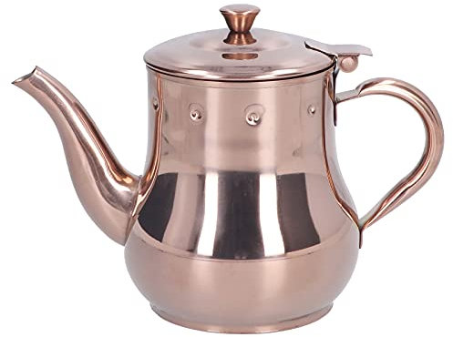 TOPINCN 500ML Rose Gold Teapot Tea Kettle, Removable Tea Pot Loose Leaf Tea Maker with Integrated Cover and Anti‑scalding Handle Design Suitable for Conference Rooms
