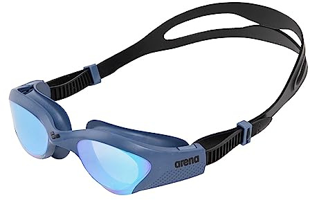 ARENA The One Mirror Schwimmbrille für Erwachsene, Unisex-Schwimmbrille Mit Breiten Verspiegelten Linsen, UV-Schutz, Selbstregulierender Nasensteg, Orbit-Proof-Dichtungen, Anti-Beschlag-Beschichtung