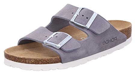 Rohde Damen, Frauen, Klassische Sandalen, Sandalen,Pantoletten,Sommerschuhe,Hausschuhe,Kork-fußbett,Basalt,37 EU / 4 UK