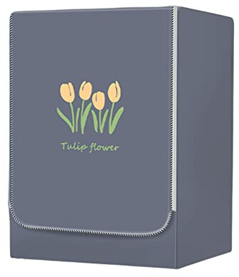 FANSU Washing Machine Cover Waterproof Dustproof Grey Front Load Washer Dryer Machine Cover Protector Sunscreen Washer Protection Tumble Dryer Cover (M-capacity 8-10kg,Tulip)