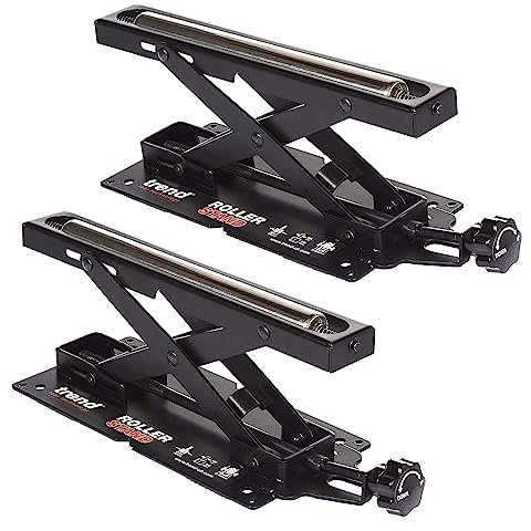 Trend Pack de 2 Supports à Rouleaux Réglables pour Scie à Onglets, Rouleau à Roulement à Billes, Hauteur Réglable, Modèle R/STAND/A/2