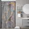 ASDCXZ Marmor Duschvorhang 120x200 cm (BxL), Modern Abstrakt Grau Gold Schwarz Marmor Optik Textur Waschbar Duschvorhänge Polyester Textil Wasserdicht Duschvorhang für Badewanne mit 8 Haken
