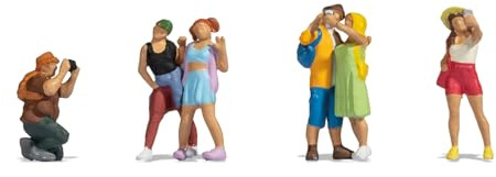 NOCH® Figuras H0 Turistas, coloreadas a Mano, Escala 1:87, Ideal para Modelos de ferrocarriles y dioramas
