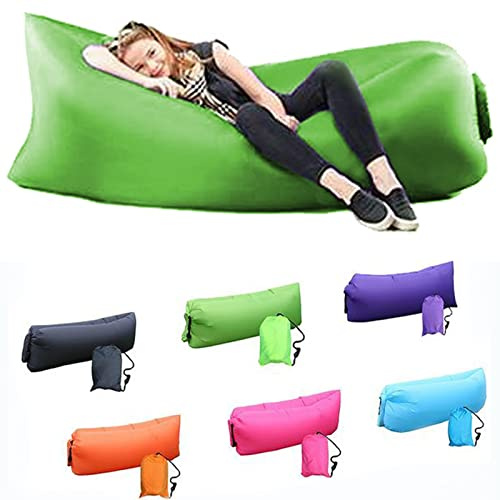DERJLY Gonflable Canapé Chaise Longue: Imperméable - Anti-fuites d'air avec Paquet Portable Air Sofa Air Bag, pour Exterieur Voyager, Camping, Randonnée, Parties de Plage