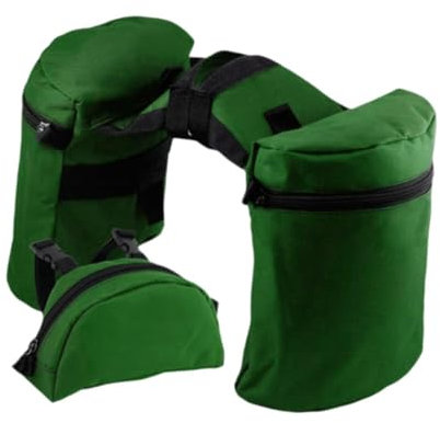 perfk Bolsas para Cuernos de Silla de Montar, Juego de Bolsas para sillín de Montar, Regalo, portátiles, versátiles, de Tela Oxford, para Deportes, Verde