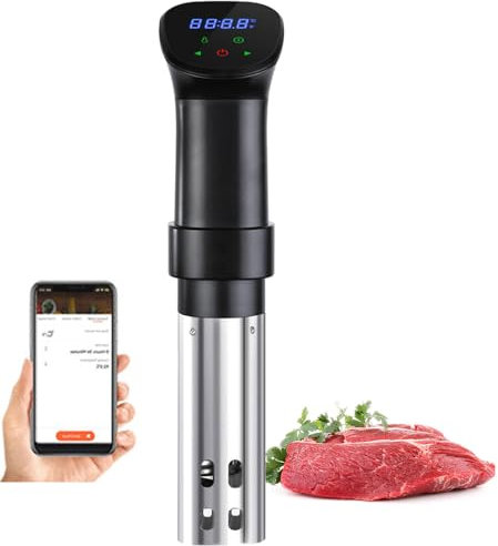 Sous Vide Machine, 850W WiFi Sous Vide Cooker with Temperature Range 25-92.5℃ and Timer Control, 3D Water Circulation Heating, Stainless Steel Sous Vide Stick for Home and Party
