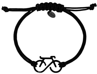 Aloha Pulsera Bicicleta Carrera Gravel Bike Bicicleta de Montaña Idea de Regalo Hombre Mujer Ajustable Acero y Poliéster (Negro)