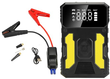 Brilluxa Démarreur de saut, batterie de voiture, booster, batterie au lithium portable, 12 V, boîte de saut à LED