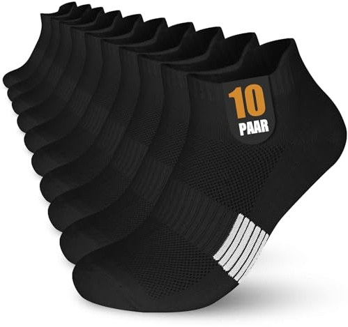 Libella 10 Paires Chaussettes Sport Homme Femme Basses Socquettes Coton | Chaussette Courtes Respirantes Soutien de la Voûte Plantaire Anti Ampoule pour Running Randonnée Cyclisme Tennis Loisirs