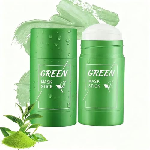 2 Pack Green Tea Mask Stick for Face,Green Tea Deep Cleanse Mask,Deep Cleansing, Moisturizing,Removing Blackhead,Skincare,for Men and Women