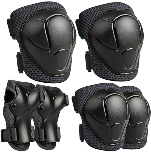 6pcs Kids Sports Protective Gear Set, Adjustable Kids Knee Elbow Pads Wrist Guards, Breathable Knee And Elbow Pads for 3-7 Years Children Skateboard Roller Skating Biking Outdoor Sports