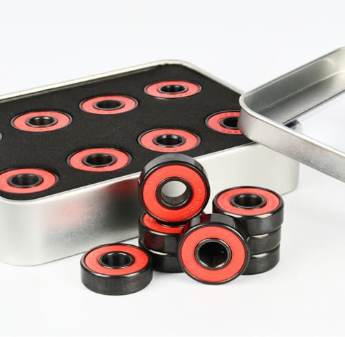 RowGlow 8pcs Keramik Kugellager 608RS ABEC 11 für Skateboards Roller Inline Skates Longboard, 608 RS kugellager 8x22x7mm 608 2RS (608RS 8pcs)