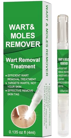 RushCure Fast Acting Wart Removal with Precision Brush - Skin Tag Remover for Plantar, Common & Flat Wart, Gentle Formula, Travel Size(0.135FL.OZ)