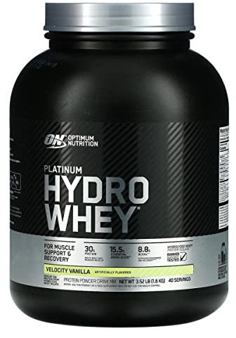 Optimum Nutrition ON Hydro Whey Protein Isolat Pulver, Eiweißpulver Reich an Essentiellen Aminosäuren Komplex und BCAA, Vanilla, 40 Portionen, 1,6 kg