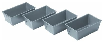 Chicago Metallic Commercial II Non-Stick Mini Loaf Pans, 5-3/4 by 3-1/4 by 2-1/4-Inch, Gray (Pack of 4)