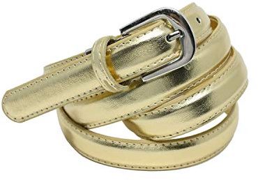 YEHMAN Ceinture femme classique fine 2 cm en croûte de cuir de vachette ajustable 120 cm