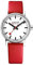 Mondaine - Evo2 MSE.35110.LC - Herren und Damen Uhr 35mm - Bahnhofsuhr in Silber rotem Lederarmband - 30m Wasserdicht Saphirglas mit rotem Sekundenzeiger - Hergestellt in der Schweiz