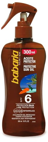 Babaria - Spray Sol Zanahoria F-6 | Protector Solar de Baja Protección | Aceite Bronceador | UVA y UVB Infrarrojos