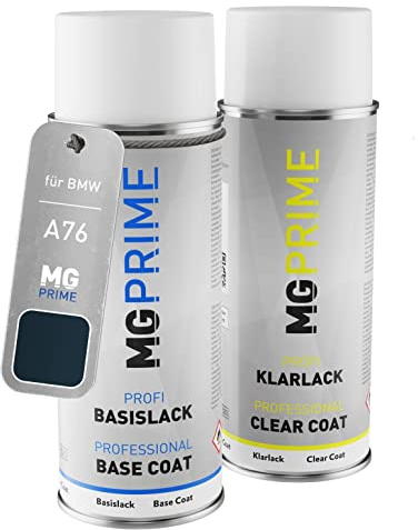 MG PRIME Billack sprayburk för BMW A76 Tiefseeblau Metallic + klarlack