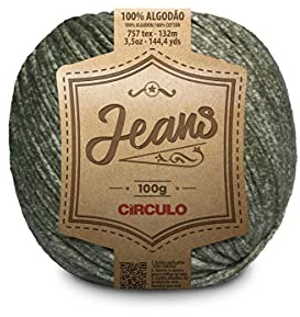 Círculo - Jeans Yarn – 100% Cotton, Sport/Baby/DK Weight – 100g/144yd Skein – Soft Denim Look for Knitting & Crochet (8751 - Forest Green)