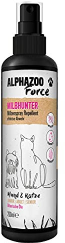 alphazoo MilbHunter Anti Milben-Spray für Hunde, Katzen, Pferde & Hühner 200 ml I Natürliches Milbenmittel mit Langzeitschutz I Gegen Milbenbefall
