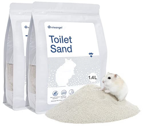 Niteangel Trainingsstreu Töpfchen Sand - Hamster Sandbad für syrische Zwerghamster Rennmäuse Lemming Degus oder andere kleine Haustiere (1,4 x 2 - blaues Etikett)