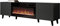Mirjan24 TV Lowboard Vailbo Grey 180 mit Elektrischem Kamin, Fernsehschrank, Fernsehtisch, Unterschrank, Realistische LED-Flamme, Mit Deko-Kristallen, Board, Schrank, TV-Bank (Anthrazit)