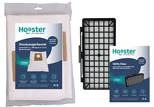 10 Staubsaugerbeutel für Siemens Q8.0 + passender HEPA Filter | für Siemens Q8 Staubsauger VSQ8SEN72C